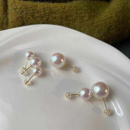 Elegant Large Pearl Silver Earrings